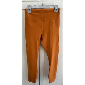 Lululemon Align Cropped Leggings High Rise Yoga‎ Pants Athletic Orange 4